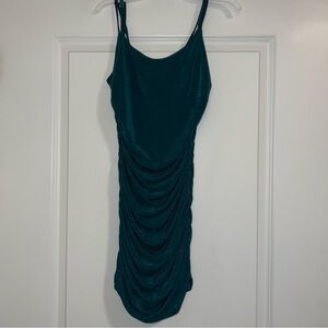 Lucy in the Sky Shimmer Ruched Bodycon Mini Dress